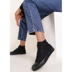 Czarne Trampki Kylsya. Czarne obuwie sportowe damskie Renee, bez wzorów, z gumy, sportowe, bez zapięcia. Za 49.99 zł.