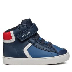 Sneakersy Geox. Niebieskie trampki i tenisówki chłopięce Geox, bez wzorów, bez zapięcia. Za 159.99 zł.