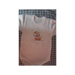 Body Małpa w kąpieli. Białe body niemowlęce Rymowanki, z nadrukiem, z bawełny. Za 32.00 zł.