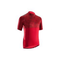 Koszulka na rower MTB ST 500 V2 męska. Czerwone koszulki sportowe męskie B'TWIN, z elastanu. Za 79.99 zł.