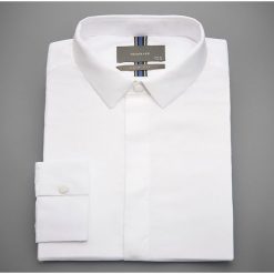 Koszula slim fit - Biały. Białe koszule męskie Reserved. Za 99.99 zł.