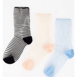 Transparentne skarpetki 3 pack - Czarny. Skarpety damskie marki Reserved. W wyprzedaży za 14.99 zł.