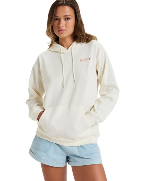 Bluza z kapturem dla Kobiety SATURDAZE. Białe bluzy damskie Roxy, m, bez wzorów, z bawełny, z kapturem. Za 189.99 zł.