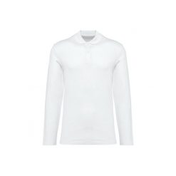 Koszulka polo z długim rękawem suprima Kariban Premium. Białe bluzki z długim rękawem męskie KARIBAN, m, bez wzorów, z bawełny, bez kołnierzyka. Za 180.50 zł.