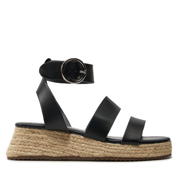 Espadryle ONLY Shoes. Czarne sandały damskie ONLY Shoes, bez wzorów, bez obcasa, bez zapięcia. Za 119.99 zł.