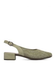 Rieker Czółenka CEO-47060-52 Zielony jasny. Zielone czółenka damskie Rieker, bez wzorów, z materiału, bez obcasa, bez zapięcia. Za 299.99 zł.