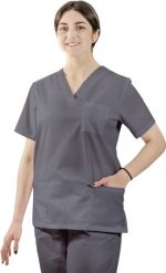 Visent BLUZA MEDYCZNA DAMSKA BLUZA LEKARSKA szary XXS. Szare bluzy damskie Visent, xxs, bez wzorów, bez kaptura. Za 59.99 zł.