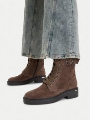MEXX Trzewiki CEO-MI001707263W Beżowy ciemny. Brązowe botki damskie Mexx, z materiału, bez obcasa, na płaskiej podeszwie, bez zapięcia. Za 329.99 zł.
