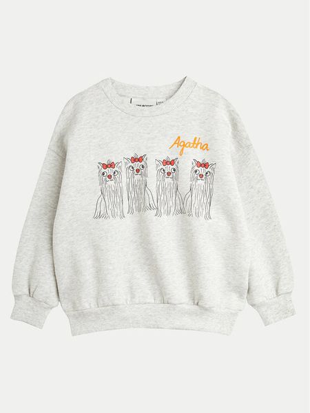 Mini Rodini Bluza Agatha 2472011494 Szary Regular Fit. Szare bluzy dla dziewczynek Mini Rodini, bez wzorów, z bawełny, bez ramiączek, bez kaptura. Za 159.99 zł.