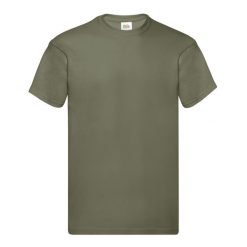 Oryginalna Koszulka Męska. Zielone koszulki sportowe męskie Fruit of the Loom, m, bez wzorów, bez kołnierzyka, bez ramiączek, trekkingowe. Za 27.99 zł.