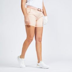Spodenki do golfa chino damskie Inesis MW500. Czerwone spódnice damskie INESIS, l, bez wzorów, z bawełny, sportowe, na golfa. W wyprzedaży za 69.99 zł.