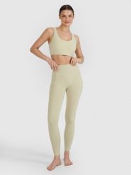 4F Legginsy do jogi i pilatesu szybkoschnące damskie - zielone XS. Zielone legginsy damskie 4f, s, bez wzorów, z dzianiny, z podwyższonym stanem, na fitness i siłownię. W wyprzedaży za 99.99 zł.