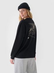 4F Longsleeve regular z nadrukiem damski - czarny XS. Czarne koszulki sportowe damskie 4f, xs, bez wzorów, z bawełny, bez kołnierzyka, bez ramiączek. Za 39.99 zł.
