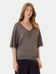 Morgan Bluzka 241-MCHRIS Khaki Relaxed Fit. Brązowe bluzki damskie Morgan, s, bez wzorów, z wiskozy, bez kołnierzyka, bez ramiączek. Za 139.99 zł.