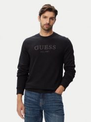 Guess Bluza M6YQ08 K4242 Czarny Slim Fit. Czarne bluzy męskie Guess, m, z aplikacjami, z bawełny, bez kaptura. Za 344.99 zł.