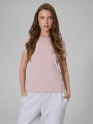 T-shirt slim gładki damski 4F 4FRSS26TTSHF3628. Szare t-shirty damskie 4f, uniwersalny, bez wzorów, z bawełny, klasyczne, bez kołnierzyka. Za 49.99 zł.