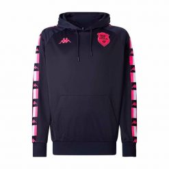 Bluza z kapturem Stade Français LA84 SFP. Niebieskie bluzy męskie Kappa, bez wzorów, z dresówki, z kapturem. Za 447.50 zł.