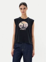 Levi's® Bluzka Graphic 001MW-0003 Czarny Standard Fit. Czarne bluzki damskie l, bez wzorów, z bawełny, bez kołnierzyka, bez ramiączek. Za 89.99 zł.