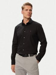 Tommy Hilfiger Koszula MW0MW43122 Czarny Slim Fit. Czarne koszule męskie Tommy Hilfiger, m, bez wzorów, z bawełny, biznesowe, bez kołnierzyka, bez ramiączek. Za 369.99 zł.