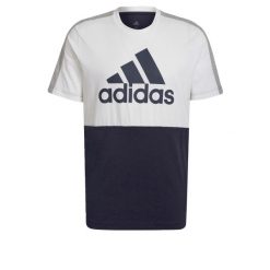 Koszulka Mężczyzna Adidas Essentials Colorblock Single Jersey biały. Białe buty sportowe męskie Adidas, z jersey, bez zapięcia, na fitness i siłownię. Za 96.00 zł.
