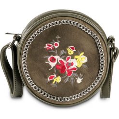 Torebka na ramię z haftem bonprix oliwkowy. Torby na ramię damskie marki bonprix. Za 89.99 zł.