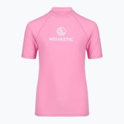Koszulka dziecięca AQUASTIC Rimos UV 50+ UPF. Czerwone t-shirty i topy dla dziewczynek AQUASTIC, bez wzorów, z elastanu, bez ramiączek. Za 62.99 zł.