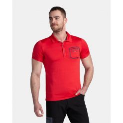 Męska koszulka polo Kilpi GIVRY-M. Czerwone koszulki polo męskie Kilpi, m, bez wzorów, bez kołnierzyka, bez ramiączek, trekkingowe. Za 174.18 zł.