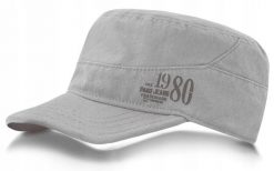 Czapka z Prostym Daszkiem (Patrolówka) - Pako Jeans - Popielata. Szare czapki i kapelusze męskie Pako Jeans, na lato, bez wzorów, z bawełny. Za 55.00 zł.