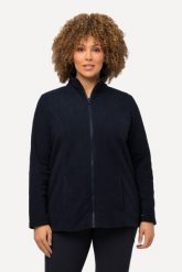 Damskie Bluza polarowa system modułowy do wpinania z recyklingu. Fioletowe bluzy damskie Ulla Popken, plus size, bez wzorów, z materiału, bez kaptura. Za 199.99 zł.