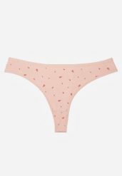 Jasnoróżowe Majtki Stringi z Bawełną w Kwiaty Calylia. Czerwone stringi damskie Born2be, l, bez wzorów, z bawełny. Za 5.99 zł.