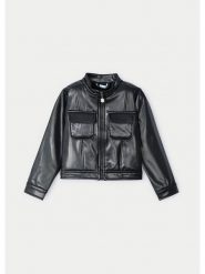 Mayoral Kurtka z imitacji skóry 4483 Czarny Regular Fit. Czarne kurtki i płaszcze dla dziewczynek Mayoral, bez wzorów, ze skóry, bez kaptura. Za 129.99 zł.