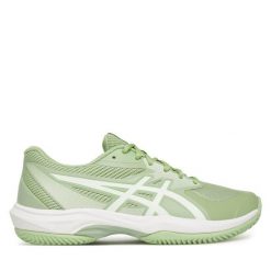 Buty do tenisa Asics. Zielone obuwie sportowe damskie Asics, bez wzorów, tenisowe. Za 339.99 zł.