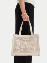 Nine West Torebka CEO-Wall Street Glow-KY319 Beżowy. Brązowe torebki do ręki damskie Nine West, bez wzorów, z materiału, street, bez dodatków. Za 289.99 zł.