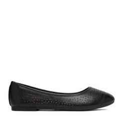 Baleriny JENNY. Czarne baleriny damskie Jenny, bez wzorów, bez obcasa. Za 59.99 zł.