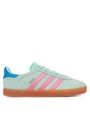 Adidas Sneakersy Gazelle JP7125 Zielony. Zielone buty sportowe dziewczęce Adidas, bez wzorów, ze skóry, bez zapięcia. Za 279.99 zł.