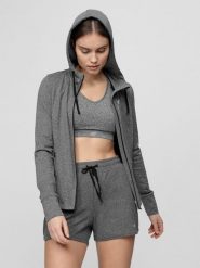 4F Bluza treningowa damska XS. Szare bluzy sportowe damskie 4f, xs, bez wzorów, z dzianiny, bez kaptura. W wyprzedaży za 99.99 zł.