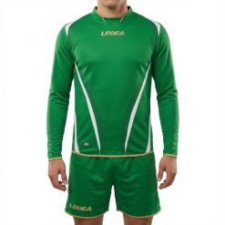 Mężczyzna Piłka Nożna Koszulka Długie Rękawy Poliester Zielony-Biały Model. Białe koszulki sportowe męskie Legea, m, bez wzorów, z bawełny, bez kołnierzyka, bez ramiączek, do piłki nożnej. Za 56.00 zł.
