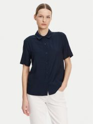 Tommy Hilfiger Koszula WW0WW44683 Granatowy Relaxed Fit. Niebieskie bluzki damskie Tommy Hilfiger, bez wzorów, z wiskozy, bez kołnierzyka, bez ramiączek. Za 229.99 zł.