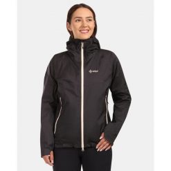 Damska kurtka typu hardshell Kilpi HURRICANE-W. Czarne kurtki damskie Kilpi, bez wzorów, z hardshellu, bez kaptura. Za 525.33 zł.