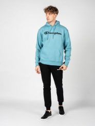 Bluza trekking męska Hoodie. Niebieskie bluzy męskie Champion, m, z aplikacjami, z bawełny, z kapturem. Za 208.00 zł.