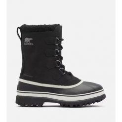 Buty zimowe męskie Sorel Caribou WP. Czarne trekkingi męskie Sorel, na zimę, trekkingowe. Za 681.99 zł.