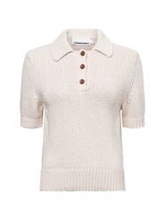 ARMEDANGELS Sweter z krótkim rękawem - Aanya Kobiety beżowy, XL. Brązowe swetry damskie ARMEDANGELS, xl, bez wzorów, z bawełny, bez kołnierzyka, bez ramiączek, krótkie, bez kaptura. Za 599.95 zł.