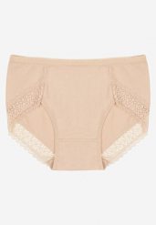 Beżowe Bawełniane Majtki Figi Zdobione Koronką Idilene. Brązowe figi damskie Renee, plus size, z aplikacjami, z bawełny. Za 19.99 zł.