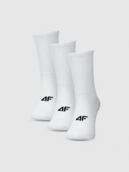 4F Skarpety casual za kostkę (3-pack) damskie - białe 39-42. Białe skarpety damskie 4f, bez wzorów, z bawełny. Za 54.99 zł.