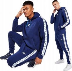 MĘSKI KOMPLET BLUZA+ SPODNIE BAWEŁNA CIEPŁY DM6838 GRANAT r. M. Bluzy męskie Nike, m, bez wzorów, z bawełny, bez kaptura. Za 369.99 zł.