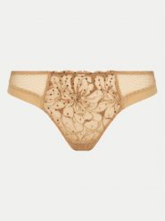 Chantelle Stringi Fleurs Si C12Q90 Beżowy. Brązowe stringi damskie Chantelle, bez wzorów, z syntetyku. Za 119.99 zł.