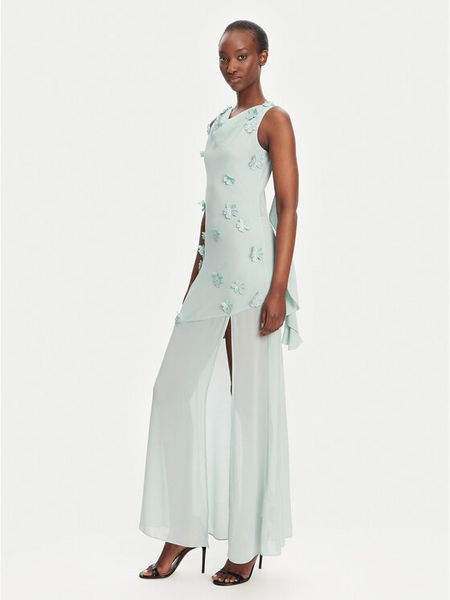 ROTATE Sukienka wieczorowa 113904305 Błękitny Regular Fit. Niebieskie sukienki damskie ROTATE, bez wzorów, z syntetyku, wizytowe, bez kołnierzyka, bez ramiączek. Za 1,339.00 zł.