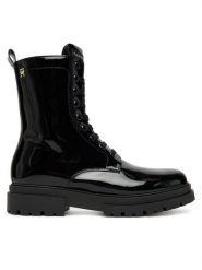 Tommy Hilfiger Trapery Lace-Up Bootie T4A5-34025-0775 D Czarny. Czarne buty zimowe dziewczęce Tommy Hilfiger, bez wzorów, ze skóry, bez zapięcia. Za 509.99 zł.