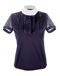 Koszulka konkursowa jeździecka damska START Patricia. Niebieskie t-shirty damskie START, l, bez wzorów, z koronki, eleganckie, bez kołnierzyka. Za 145.99 zł.