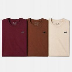 KOSZULKA MĘSKA LIMITOWANA 4F T-SHIRT KOMPLET ZESTAW 3 SZTUKI L M3948 SS26. Koszulki sportowe męskie 4f, l, bez wzorów, z bawełny, bez kołnierzyka, bez ramiączek, na fitness i siłownię. Za 113.50 zł.